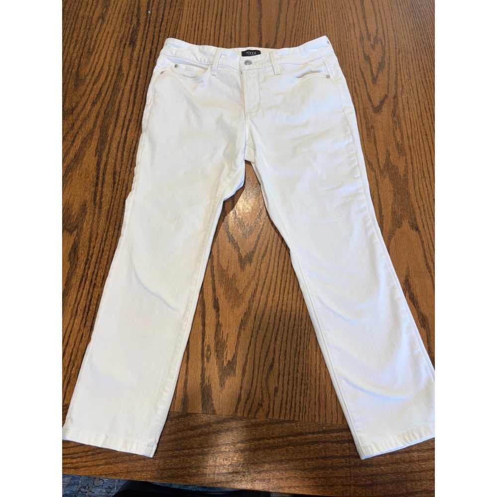 NYDJ Alina Convertible Ankle White Jeans Lift Tuck Technology Size 10P